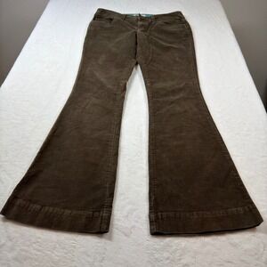 SO Corduroy Flare Pants Womens 11 Brown Wide Leg Low Rise Stretch 70